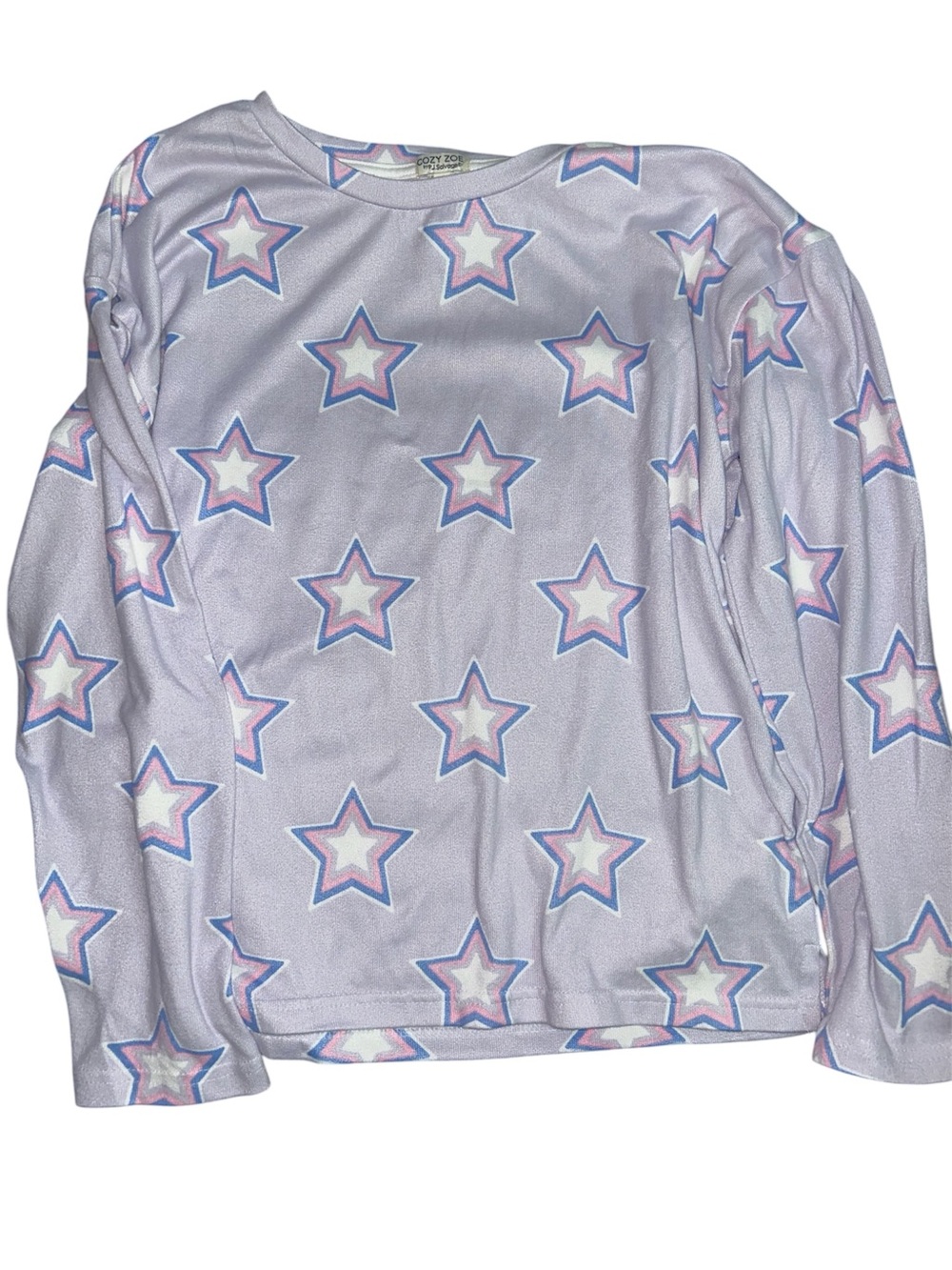PJ Salvage Lavender Star-Print Long Sleeve Sleep Top And Pants Set